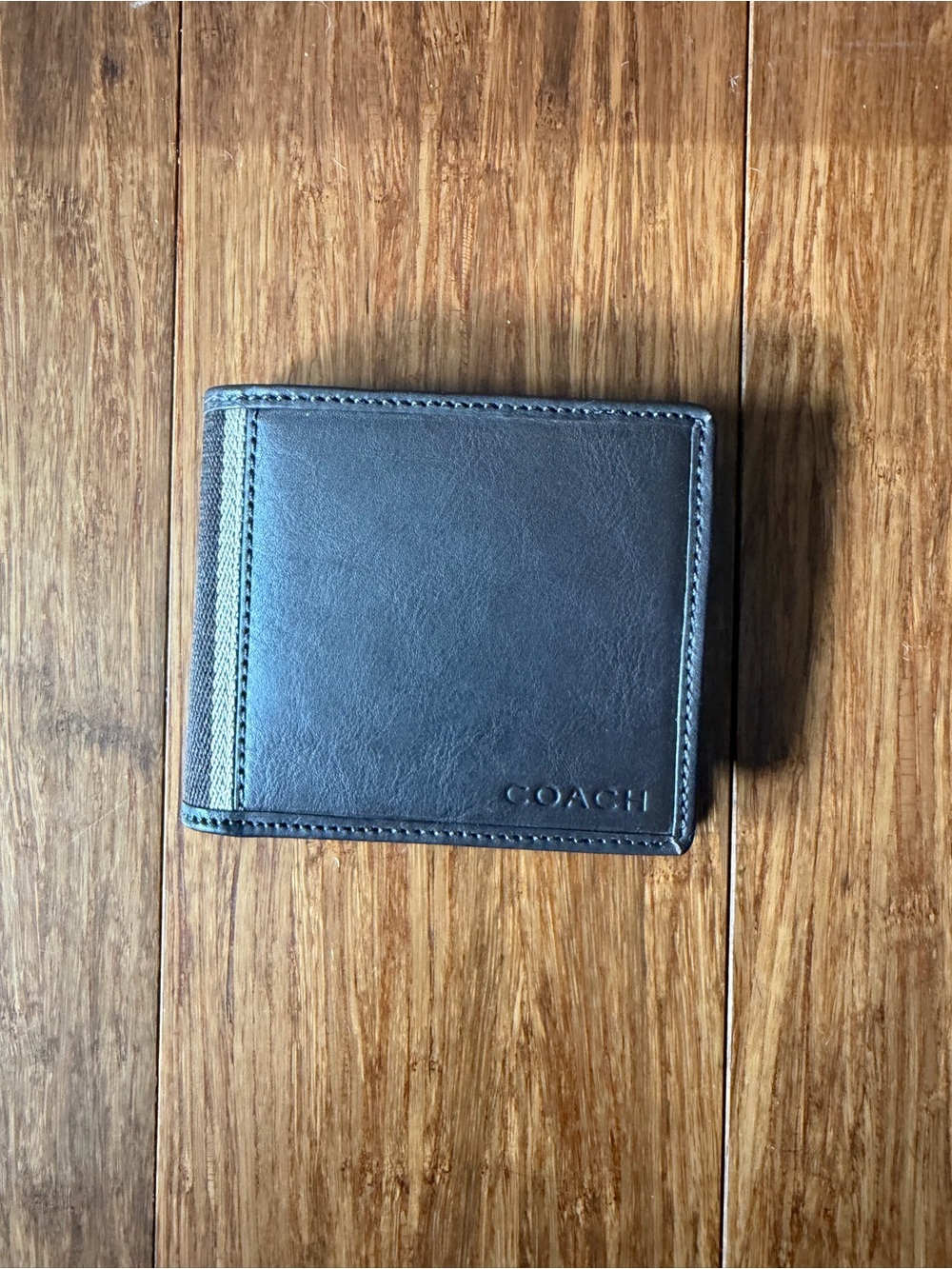 Unused Coach Men's Leather Bifold Wallet in Charcoal Gray - Picture 3 of 11